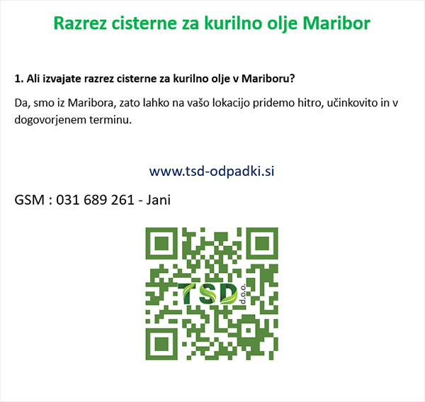 Razrez cisterne za kurilno olje Maribor