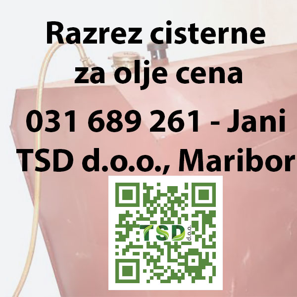 Razrez cisterne za olje cena