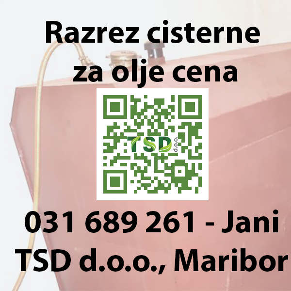 Razrez cisterne za olje cena