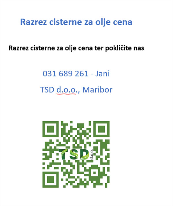 Razrez cisterne za olje cena