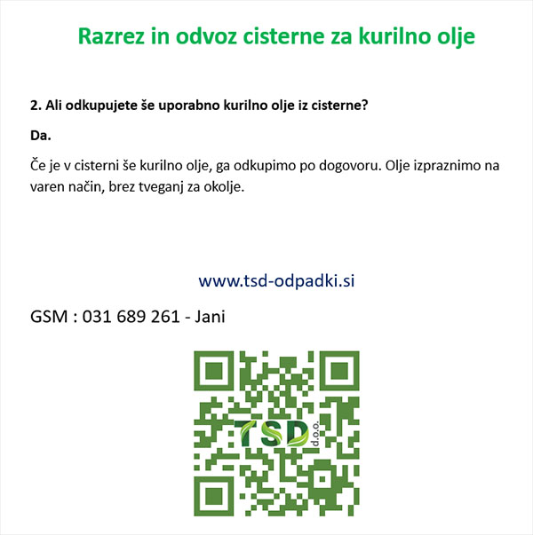 Razrez in odvoz cisterne za kurilno olje