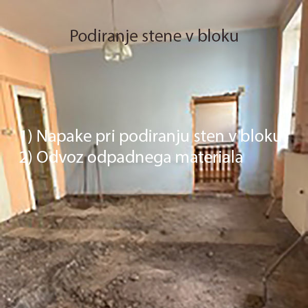 Podiranje stene v bloku
