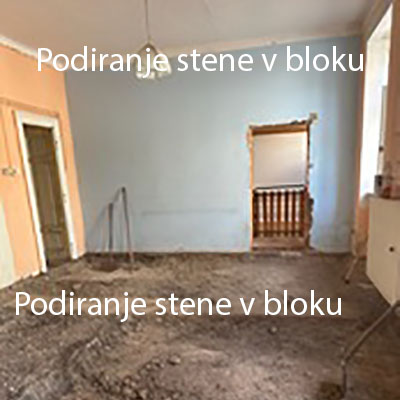 Podiranje stene v bloku