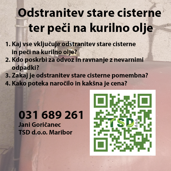 Odstranitev stare cisterne ter peči na kurilno olje